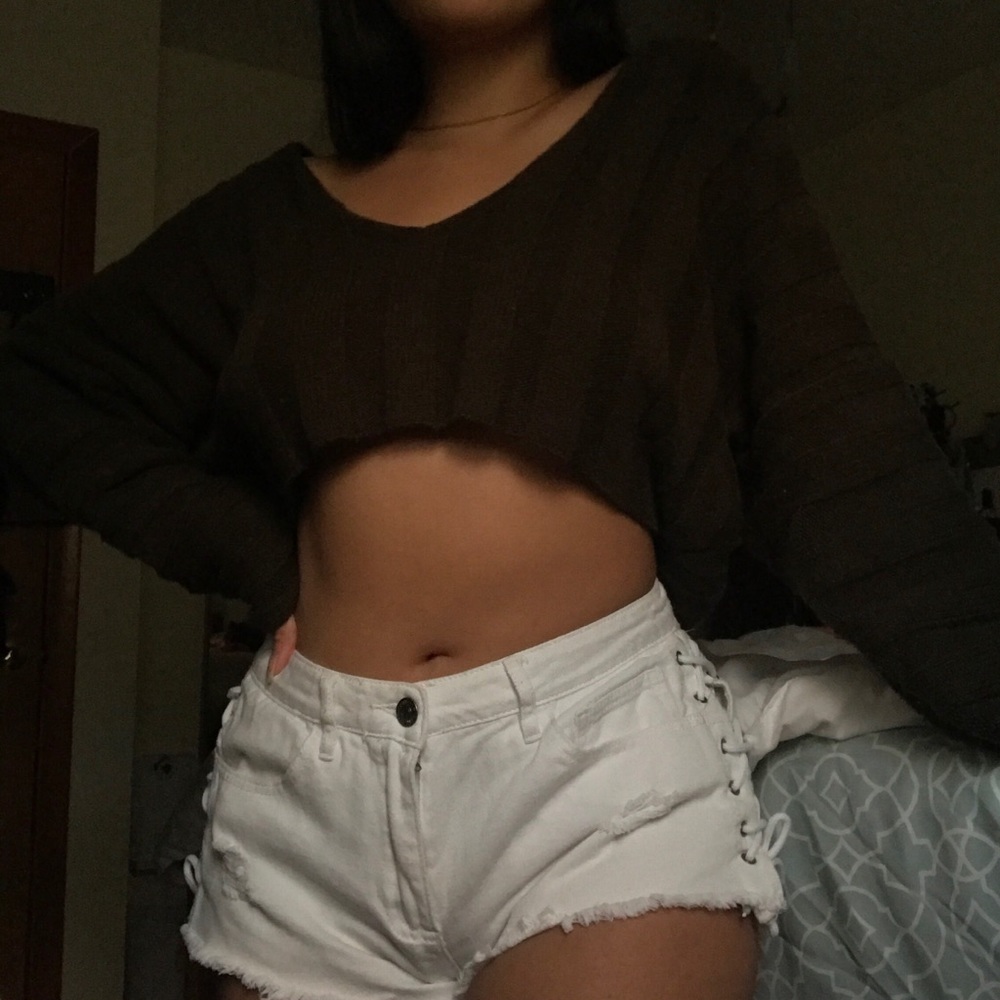 Chunky Dark Green Boat Neck Crop Sweater
